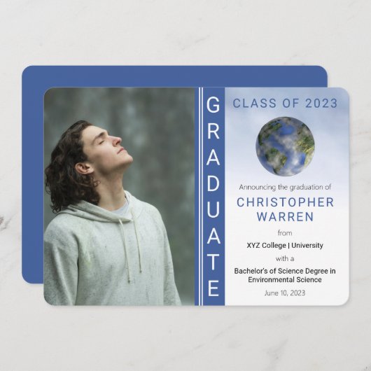 Earth Environmental Science Afstuderen Afstuderen Aankondiging (Voorkant / Achterkant)