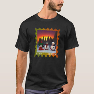 EARTH FOREVER Environmental Protection Stamp Sunse T-shirt