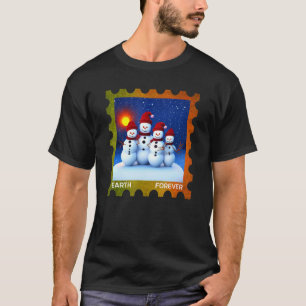 EARTH FOREVER Environmental Protection Stamp Sunse T-shirt
