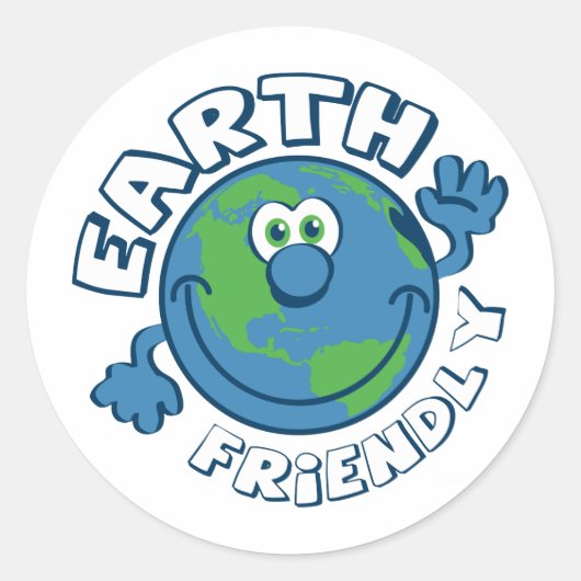 Earth Friendly Ronde Sticker (Voorkant)