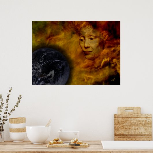 Earth Gaia Poster Environnement Collage numérique (Cuisine)