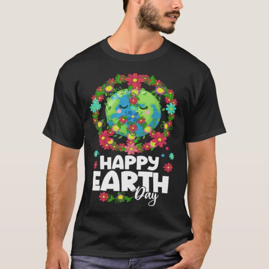 Earth Global Peace Sign Climate Change Awareness E T-shirt (Voorkant)