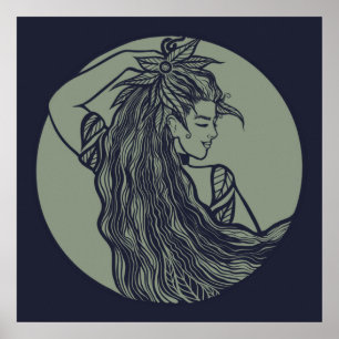 Earth Goddess Green Witch Pagan Druid Witches Poster