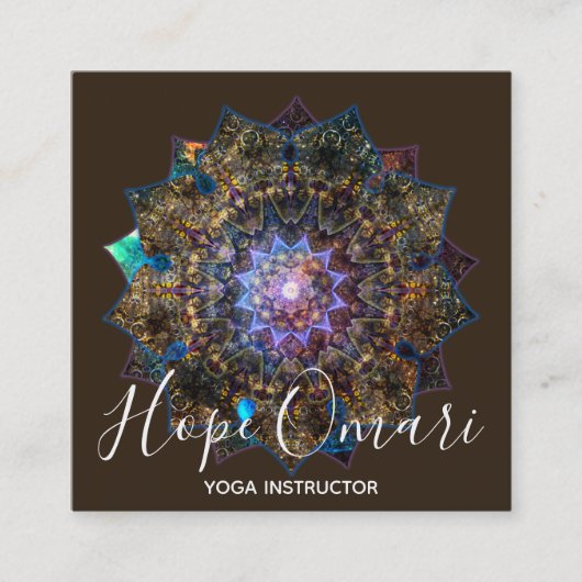 Earth Goddess Mandala Vierkante Visitekaartje (Voorkant)