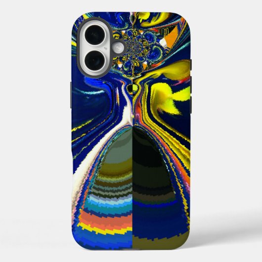 Earth Gold en Cool Blue Fluid Abstracte kunstprint Case-Mate iPhone Case (Achterkant)