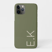 Earth Green minimaal gepersonaliseerd Initiaal mon Case-Mate iPhone Case (Achterkant)