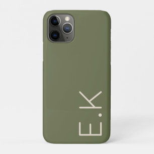 Earth Green minimaal gepersonaliseerd Initiaal mon iPhone 11 Pro Hoesje