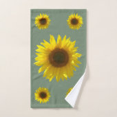 Earth Green Sunflower Bad Handdoek (Handdoek)