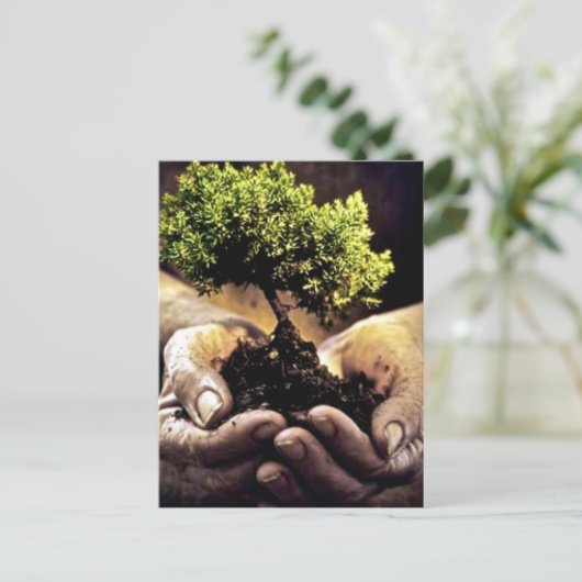 Earth Hands Briefkaart (Staand voorkant)