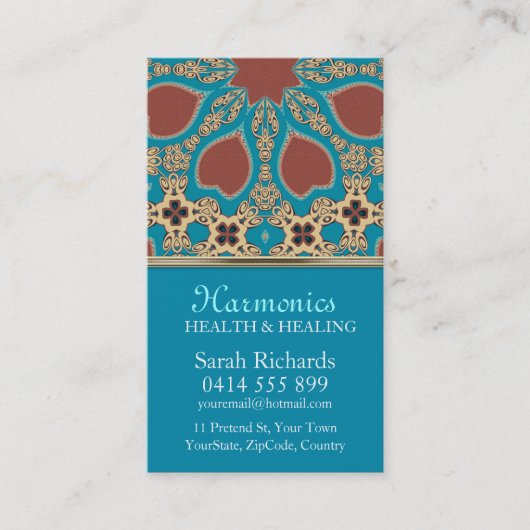 Earth Harmonics Carte de visite du Nouvel Âge (Devant)