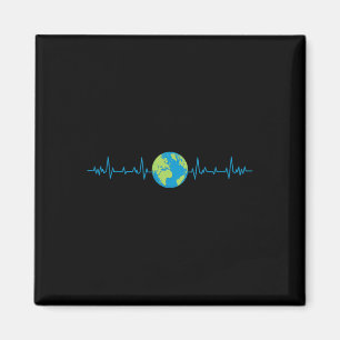 Earth Heartbeat Funny Earth's Day Red onze planeet Magneet