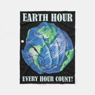 Earth Hour Elk Uur Tel Save Our Planet Fleece Deken