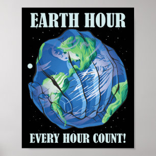 Earth Hour Elk Uur Tel Save Our Planet Poster