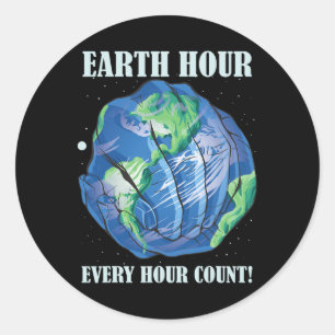Earth Hour Elk Uur Tel Save Our Planet Ronde Sticker