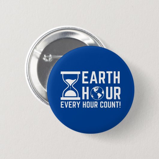 Earth Hour Ronde Button 5,7 Cm (Voorkant /achterkant)