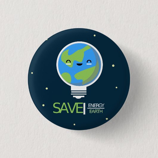 Earth Hour Save Energy Lightbulb Ronde Button 3,2 Cm (Voorkant)