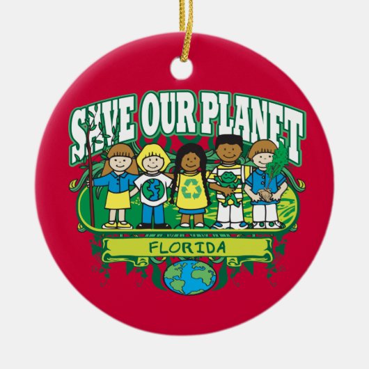Earth Kinder Florida Keramisch Ornament (Voorkant)