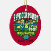 Earth Kinder Rhode Island Keramisch Ornament (Rechts)