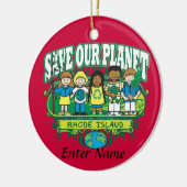 Earth Kinder Rhode Island Keramisch Ornament (Links)