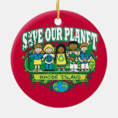Earth Kinder Rhode Island Keramisch Ornament (Achterkant)
