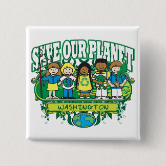 Earth Kinder Washington Vierkante Button 5,1 Cm