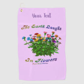 Earth Laughs in Flowers Inspirerend gepersonalisee Golfhanddoek (Voorkant)