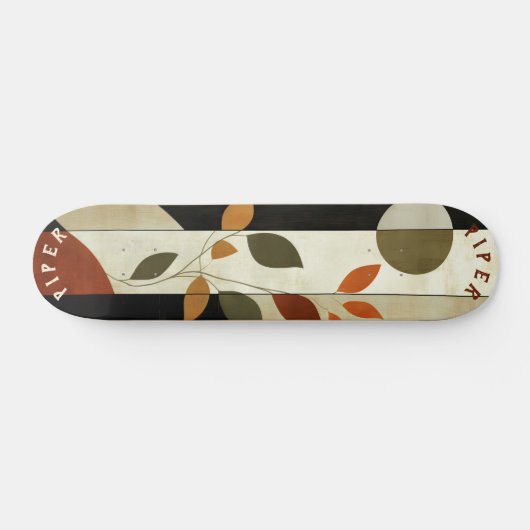 Earth Leaf Skateboard - Boho Minimalist Natural (Horizontaal)