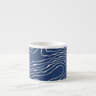 Earth Line Topografische organische print. Espresso Kop