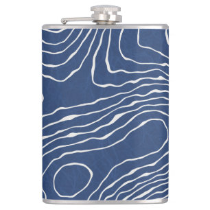 Earth Line Topografische organische print. Heupfles