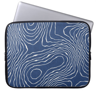 Earth Line Topografische organische print. Laptop Sleeve