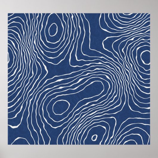 Earth Line Topografische organische print. Poster (Voorkant)