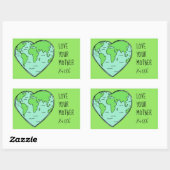 Earth Love aangepaste tekst & kleur stickers (Vel)