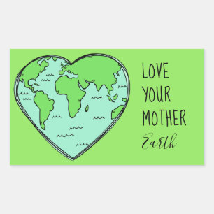 Earth Love aangepaste tekst & kleur stickers