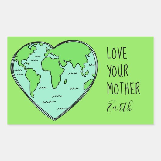 Earth Love aangepaste tekst & kleur stickers (Voorkant)