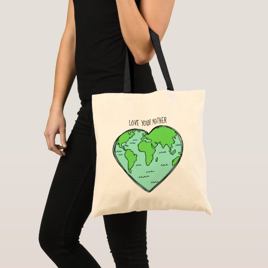 Earth Love aangepaste text canvas tassen (Voorkant (product))