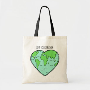 Earth Love aangepaste text canvas tassen
