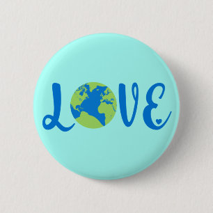 Earth Love Climate Change Environmental Ronde Button 5,7 Cm