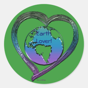 EARTH LOVER-serie Ronde Sticker