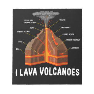 Earth Magma Lava Volcano Geology Science Gift Notitieblok