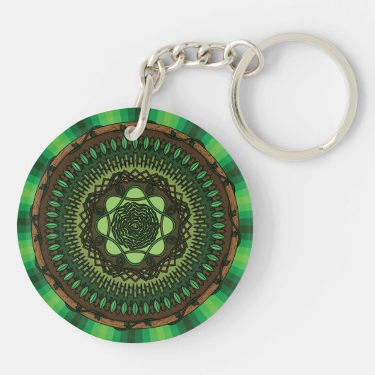 Earth Mandala Acryl Sleutelhanger (Achterkant)