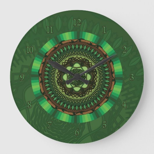 Earth Mandala Clock Grote Klok (Voorkant)
