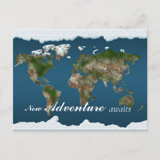 Earth map New Adventure wacht op Briefkaart