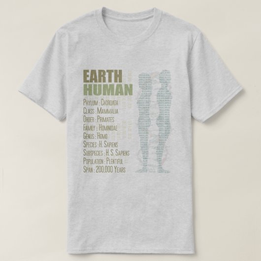 Earth Menselijk T-shirt (Design voorkant)