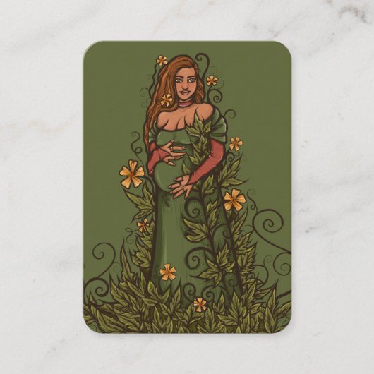 Earth Moeder Goddess Druid Visitekaartje (Voorkant)