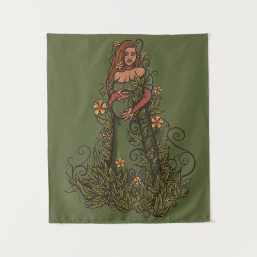 Earth Moeder Goddess Druid Wandkleed (Voorkant)