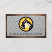 Earth Mover | Staal en hout Visitekaartje (Achterkant)