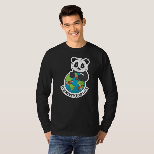 Earth Panda Slogan Design for Environment T-shirt (Voorkant volledig)
