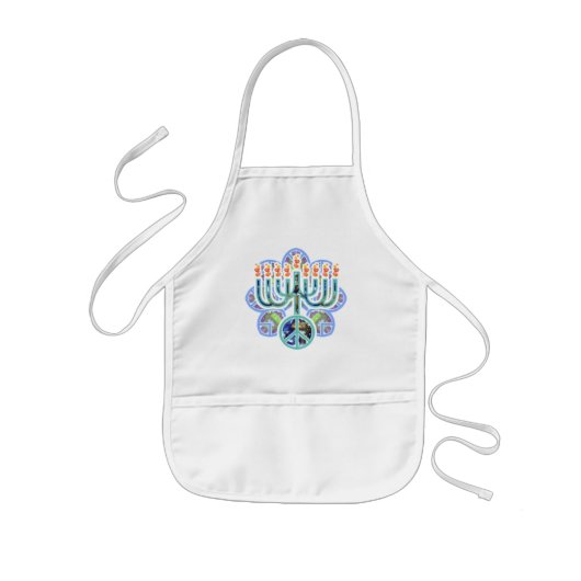 Earth Peace Menorah Aprons Kinder Schort (Voorkant)
