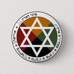 Earth Pentacle van de Golden Dawn Pin Ronde Button 5,7 Cm