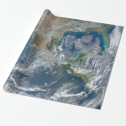 Earth Planet Foto van Space Cadeaupapier (Uitgerold)